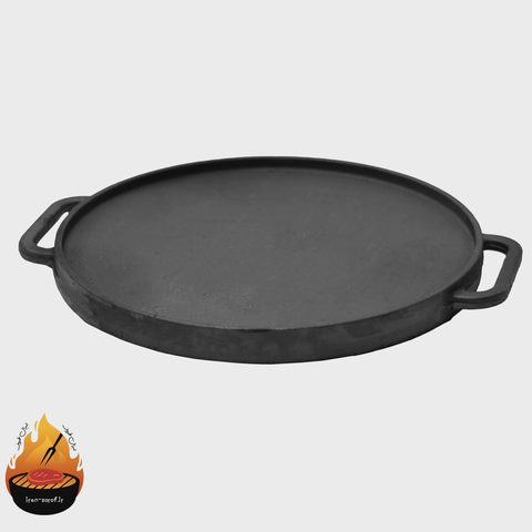 تابه استیک پز گرد چدنی سایز ۳۰ مدل ورونا با درب پیرکس