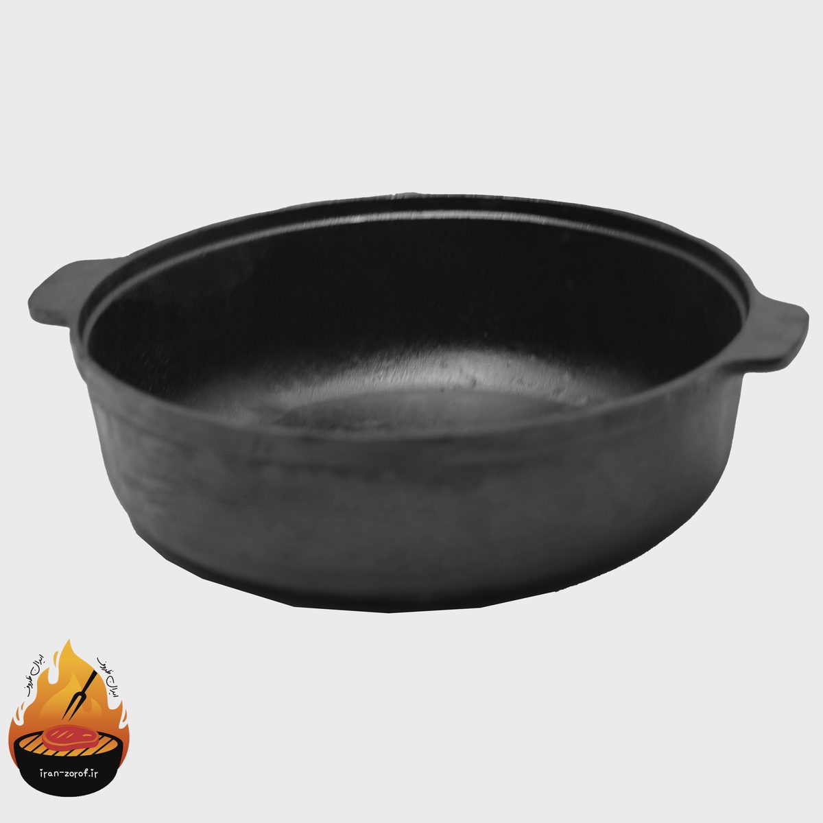 تابه چدن سایز 24 لبه بلند با درب پیرکس مدل پناه